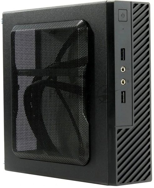 Компьютерный корпус Slim Case Powerman ME100S-BK front fan 4cm, 120W adapter, Mini ITX, VESA