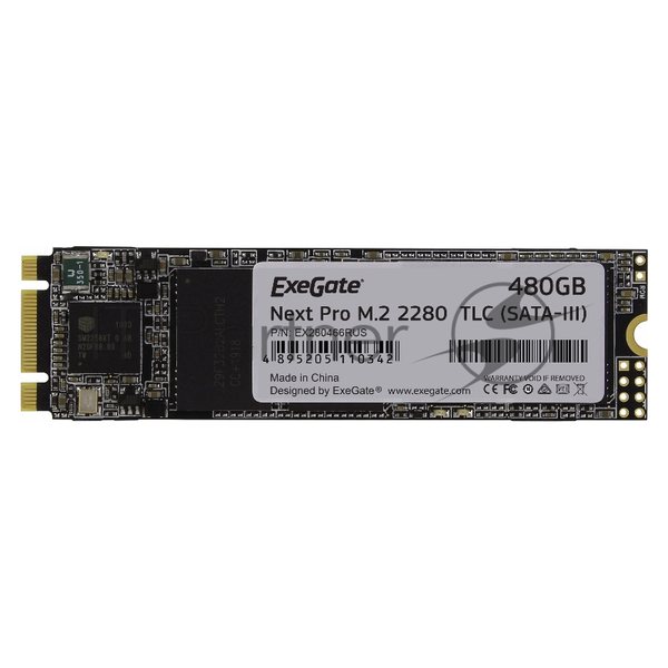 Накопитель SSD ExeGate NextPro UV500TS480, 480Gb, M.2 2280, SATA III, R/W 568/499