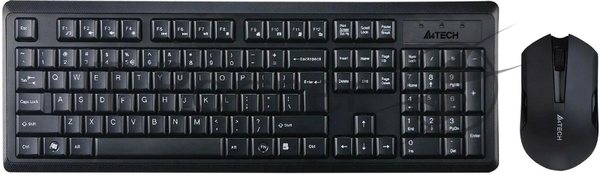 Комплект клавиатура+мышь A4Tech 4200N беспроводной, USB, 1000 DPI, чёрный