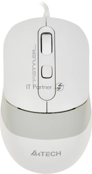 Мышь проводная A4Tech Fstyler FM10 белый/серый, 1600 dpi, USB, кнопки - 4
