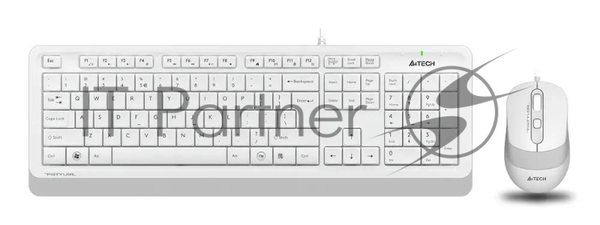 Комплект клавиатура+мышь A4Tech FStyler F1010 проводной, USB, 1600 DPI, белый/серый