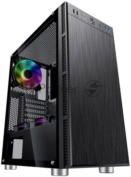 Компьютерный корпус Accord 3407 черный без БП ATX 2xUSB 2.0 2xUSB 3.0 audio bott PSU