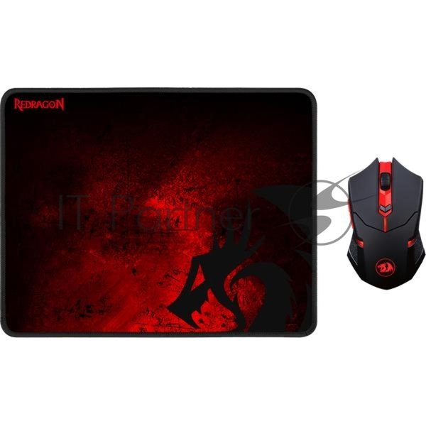 Мышь беспроводная + коврик Defender Redragon M601WL-BA черный, 2400 dpi, радиоканал, USB, кнопки - 6