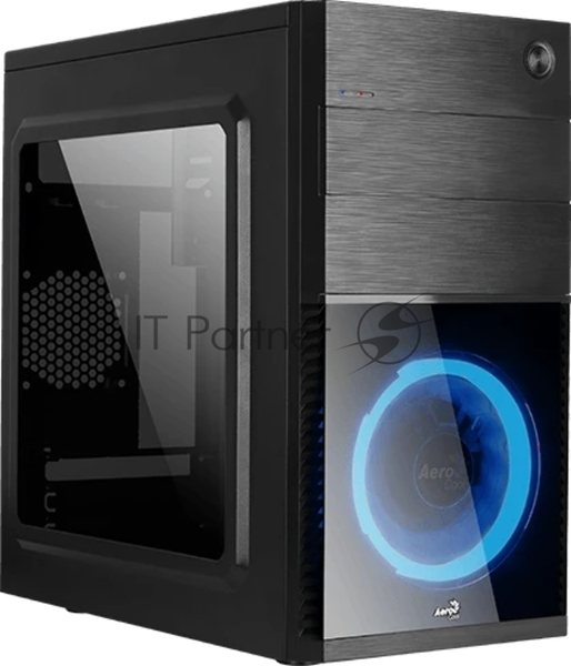 Компьютерный корпус Aerocool/Formula Cs-105 Blue (mATX, без БП, 1x USB3.0, 1x USB2.0, 1x 12cm blue LED front fan)