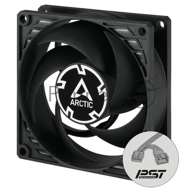 Вентилятор для корпуса Arctic P8 PWM PST черный, 80 мм, 3000 об/мин, 22.5 дБ, 4 pin