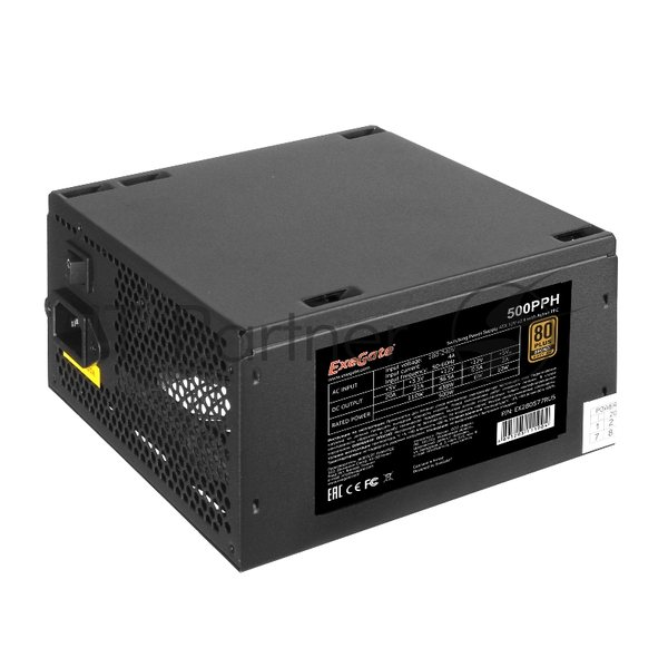 Блок питания ExeGate 500PPH-OEM (EX280577RUS-OEM), 500Вт, 80 PLUS, 120Вт, черный