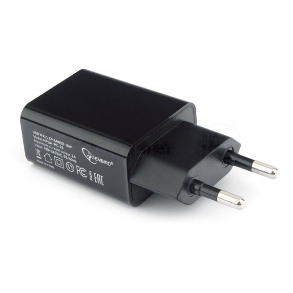 Сетевое зарядное устройство Cablexpert MP3A-PC-25 100/220V - 5V USB 1 порт, 2A, черный