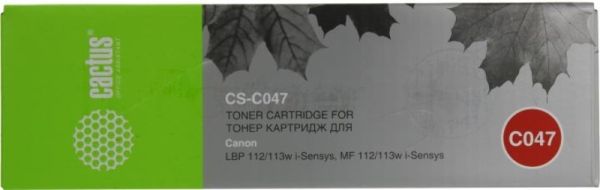 Картридж лазерный совместимый Cactus CS-C047 черный (1600 стр.) для Canon LBP112/LBP113W