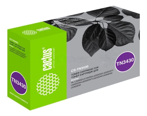 Картридж лазерный Cactus CS-TN3430 черный (3000 стр.) для Brother HL L5000/5100/5200/6250/6300/6400