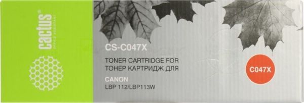 Картридж лазерный Cactus CS-C047X черный (4000 стр.) для Canon LBP112/LBP113W
