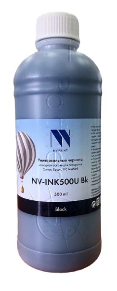 Чернила NVPrint NV-INK500U черный универсальные на водной основе для аппаратов Сanon/Epson/НР/Lexmark (500 мл) (Китай)