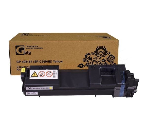Принт-картридж GalaPrint GP-408187 (SP-C360HE) желтый (6000 стр) для Ricoh Aficio SPC360/SPC361