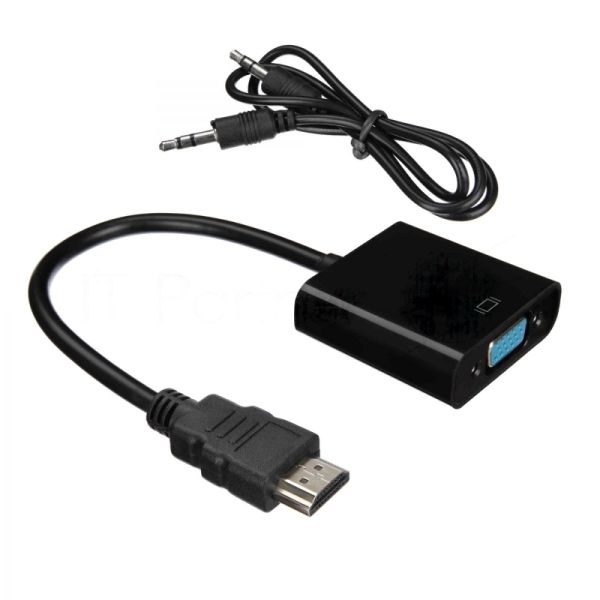 Кабель-адаптер ACD-DAHVF-01B HDMI-VGA, Golden Plated, 19m/15f, черный, 0.2м (742576)