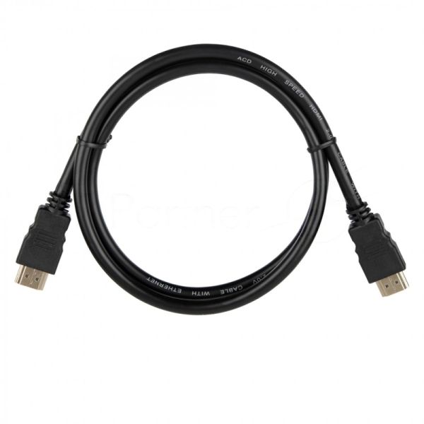 Кабель ACD-DHHM2-10B HDMI 2.0, Golden Plated,19m/19m, черный, 1м