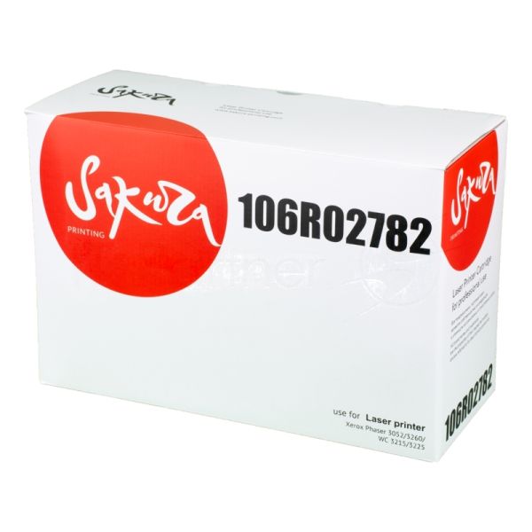 Картридж лазерный Sakura 106R02782 для Xerox Phaser 3052/3260, WC 3215/3225, черный, 6 000к. (в комплекте 2 шт.)