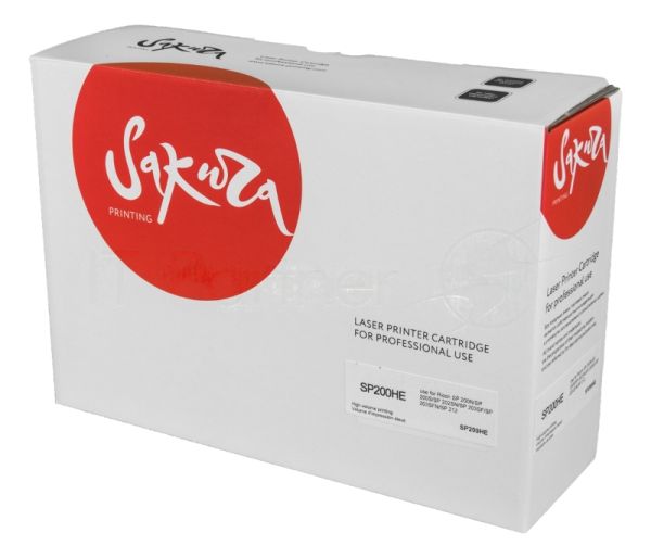 Картридж Sakura SP200HE для Ricoh SP 200N/SP 200S/SP 202SN/SP 203SF/SP 203SFN/SP 212, черный, 2 600 к.