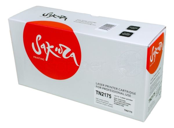 Картридж лазерный Sakura TN2175 для Brother HL-2140/2141/2150N/2170W DCP-2822/7030/7032/7040/7045 MFC-7450/7840N/7340/7440N/7320, черный, 2600 к.