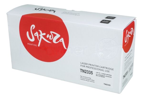 Картридж лазерный Sakura TN2335 для Brother HL-L2300DR, HL-L2340DWR, HL-L2360DNR, HL-L2365DWR, DCP-L2500DR, DCP-L2520DWR, DCP-L2540DNR, DCP-L2560DWR, MFC-L2700DWR, MFC-L2720DWR, MFC-L2740DWR, черный, 1200 к