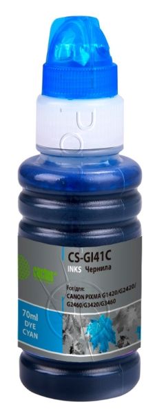 Чернила Cactus CS-GI41C голубой 70мл для Canon PIXMA G1420/G2420/G2460/G3420/G3460