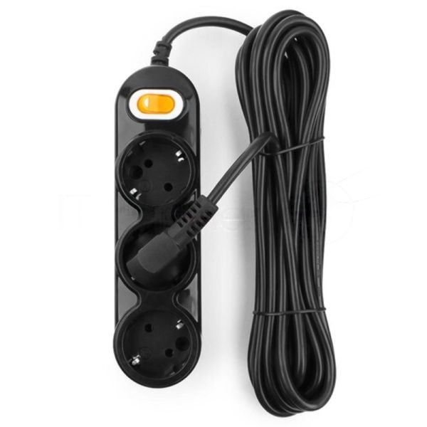 Удлинитель Power Cube PC 5 м 3р с/з, с выкл. 16А PC-1-5М (коробка) (3*1,5 мм2)