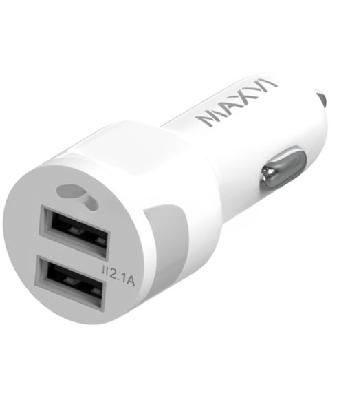 Автомобильное зарядное устройство Maxvi CCM-212 Plus T белый 2.1A