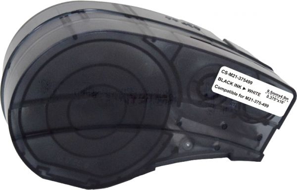 Картридж ленточный Cactus CS-M21-375499 черный шрифт, белый фон (9.5 мм, 4.9 м) для Brady BMP21-PLUS, BMP21-LAB