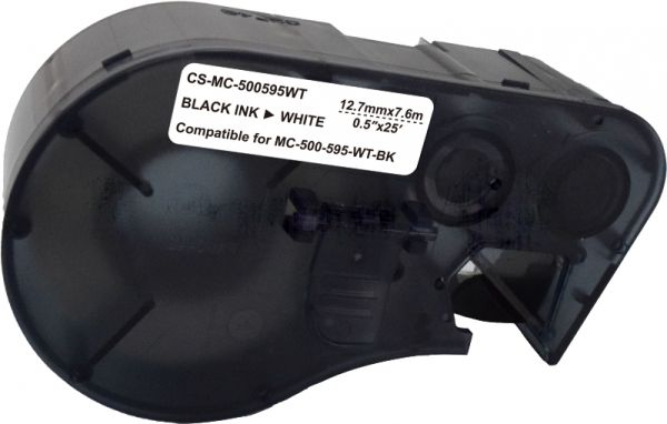 Картридж ленточный Cactus CS-MC-500595WT черный шрифт, белый фон (12.7 мм, 7.6 м) для Brady BMP-41/BMP-51/BMP-53-PC-Linked