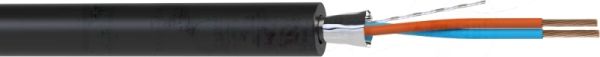 Кабель балансный микрофонный 100 м, 24 AWG, FRNC/LSZH, 0.2 мм2, диаметр 3.7мм, экран, медь 25 x 0.1 мм, черный, бухта