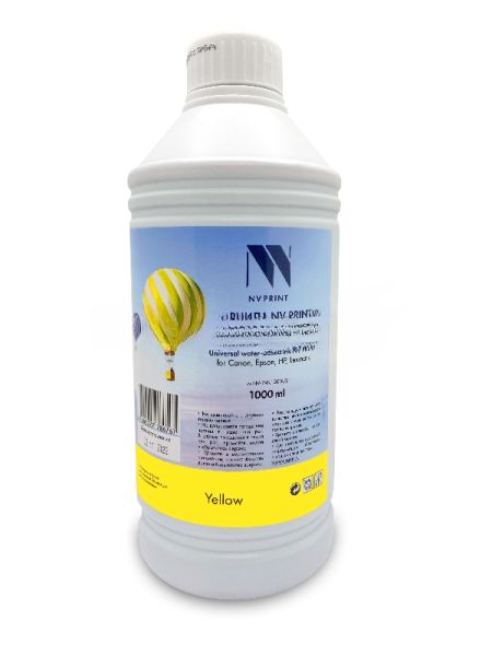 Чернила NVPrint универсальные на водной основе NV-INK1000UY для аппаратов Сanon/Epson/НР/Lexmark (1000 мл) Yellow