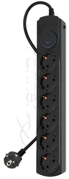 Сетевой фильтр Ippon BK-6-EU-1.8-10-B 1.8 м, 6 розеток, черный, коробка