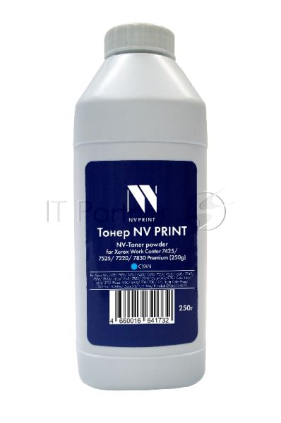 Тонер + девелопер NVPrint для Xerox WorkCenter 7425, 7525, 7220, 7830 Premium (250г) Cyan. WC 7425, 7428, 7435; WC 7220, 7225; WC 7525, 7530, 7535, 7545, 7556, 7830, 7835, 7845, 7855, 7970; Color C60, С70; Color 550, 560, 570; Phaser 7800; Phaser 6700; 700, 700i, 770 Digital Color Press; 700 Pro, 70
