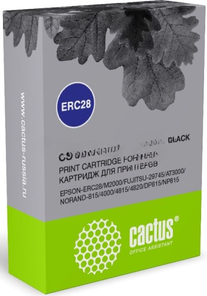 Картридж матричный Cactus CS-ERC28BK ERC28 черный (12.7 мм, 3.1 м) для Epson ERC28/M2000/FUJITSU-29745/AT3000/NORAND-815/4000/4815/4820/DP815/NP815