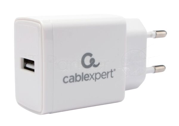 Сетевое зарядное устройство Cablexpert MP3A-PC-56, 5Вт, 1А, 1хUSB, белый, пакет