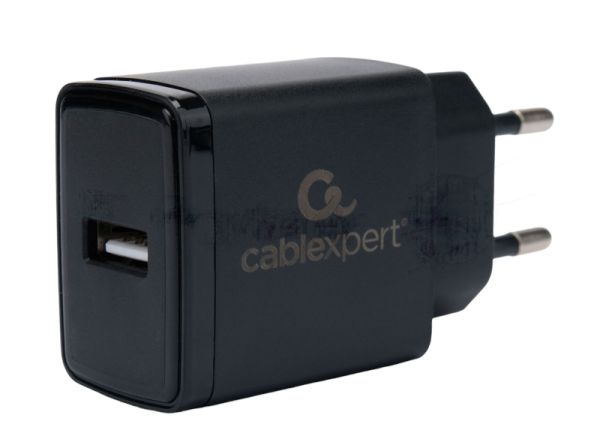 Сетевое зарядное устройство Cablexpert MP3A-PC-57, 5Вт, 1А, 1хUSB, черный, пакет