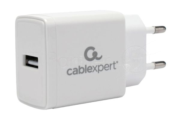 Сетевое зарядное устройство Cablexpert MP3A-PC-38 100/220V - 5V USB 1 порт, 2A, белый