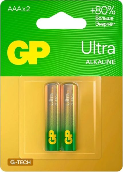Батарея GP Ultra Alkaline 24AUA21-2CRSBC2 AAA (2шт)