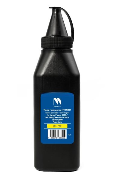 Тонер + девелопер NVPrint для Xerox Phaser 6600/WorkCentre 6605, 6655/Versalink C400, C405, C500, С505, C600, С605 Premium (110г) Yellow совместимый