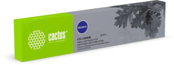 Картридж матричный Cactus CS-LQ690K (S015610) черный (12.7 мм, 32 м) для Epson LQ-690/690C/675KT/680K/690K/695C/LQ106KF/VP-F2000
