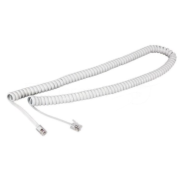 Шнур для телефонной трубки Rexant витой RJ-10 (4P-4C), 2м, белый