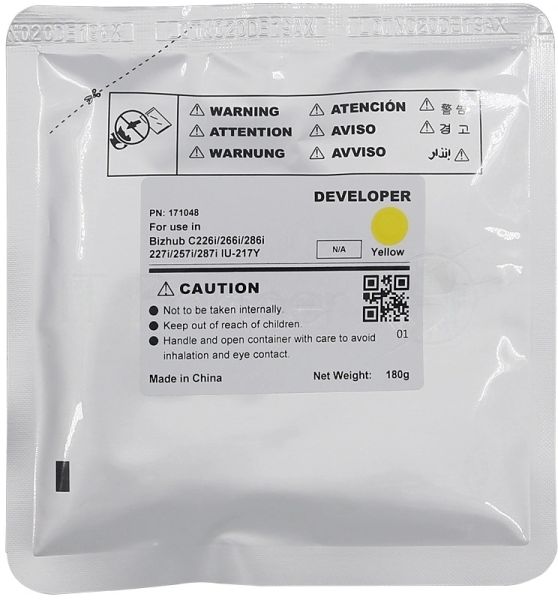 Девелопер CET IU-217Y-Developer для KONICA MINOLTA Bizhub C227i/C257i/C287i Yellow, 180г, 90000 стр.