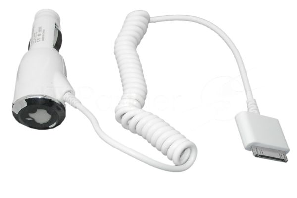 Автомобильная зарядка для Apple iPhone4s, iPhone4 (5V, 1A) белый