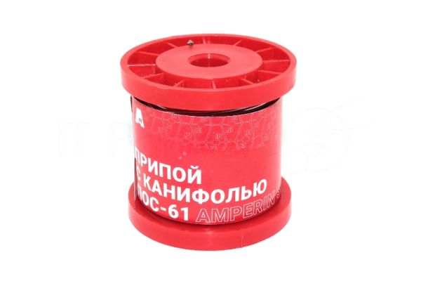 Припой с канифолью ПОС-61 Amperin S61-210R диаметр 2 мм 100 г.