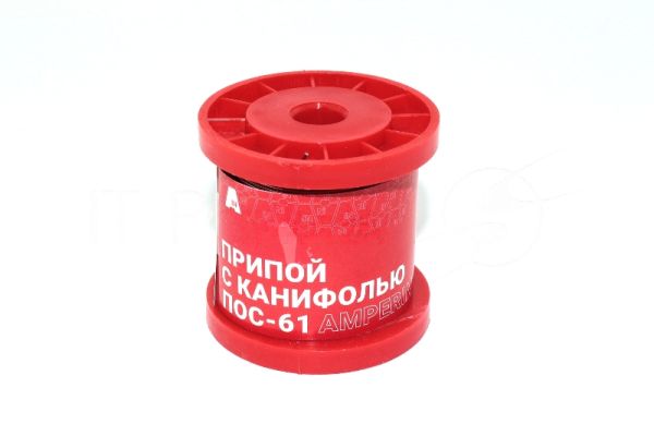 Припой с канифолью ПОС-61 Amperin S61-0.810R диаметр 0,8 мм 100 г.