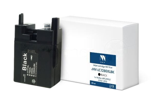 Картридж струйный NVPrint LC-1280XLBK (NV-LC1280XLBK) Black для Brother MFCJ5910/6510/6910 (60 мл) совместимый