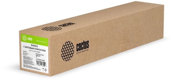 Бумага Cactus CS-PC200-61030 24"(A1) 610мм-30м/200г/м2/белый матовое универсальная (с покрытием) втулка:50.8мм (2")