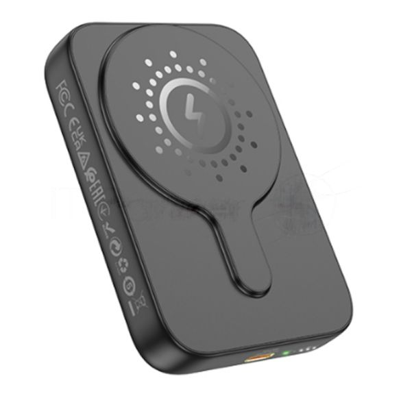 Портативный аккумулятор Powerbank HOCO J117A с быстрой беспроводной зарядкой (магнитный), черный