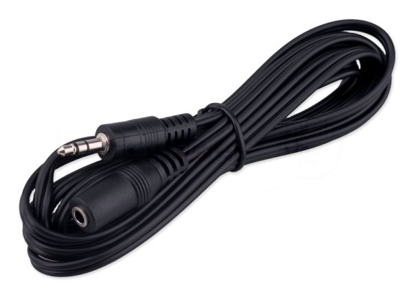 Кабель-удлинитель аудио Cablexpert CCA-423-2M-N, Jack 3.5(M)/Jack 3.5(F), 2м, черный, пакет