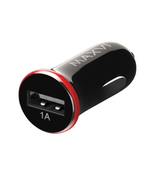 Автомобильное зарядное устройство Maxvi CCM-101BR USB 1А черно-красный