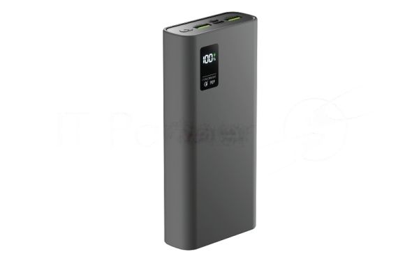 Портативный аккумулятор OLMIO QR-20, 20000mAh, 22.5W, QuickCharge3.0/PowerDelivery, LCD, серый