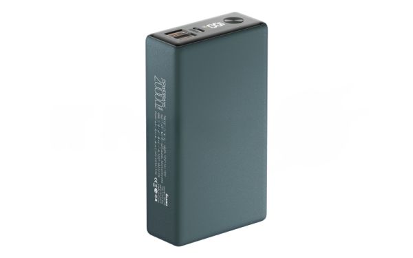 Портативный аккумулятор OLMIO QX-20, 20000mAh, 22.5W, QuickCharge3.0/PowerDelivery, LCD, темно-зеленый